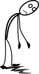 stick figure slouching