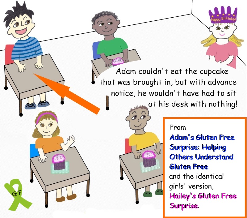 Child with empty desk while others enjoy cupcake
