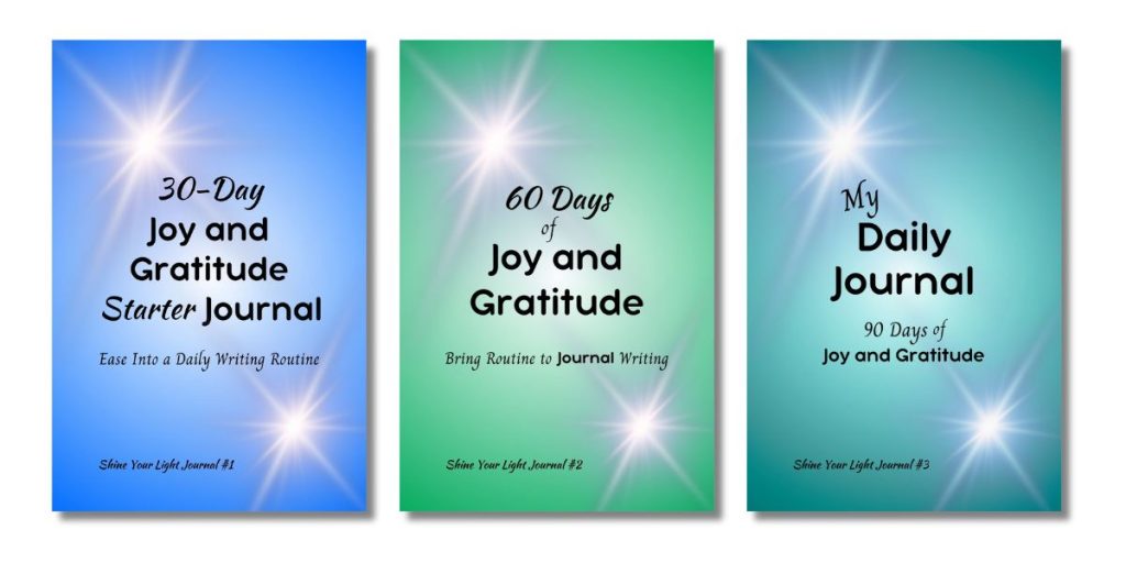 3 book covers, Gratitude journal series