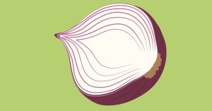 photo of an onion sliced in half